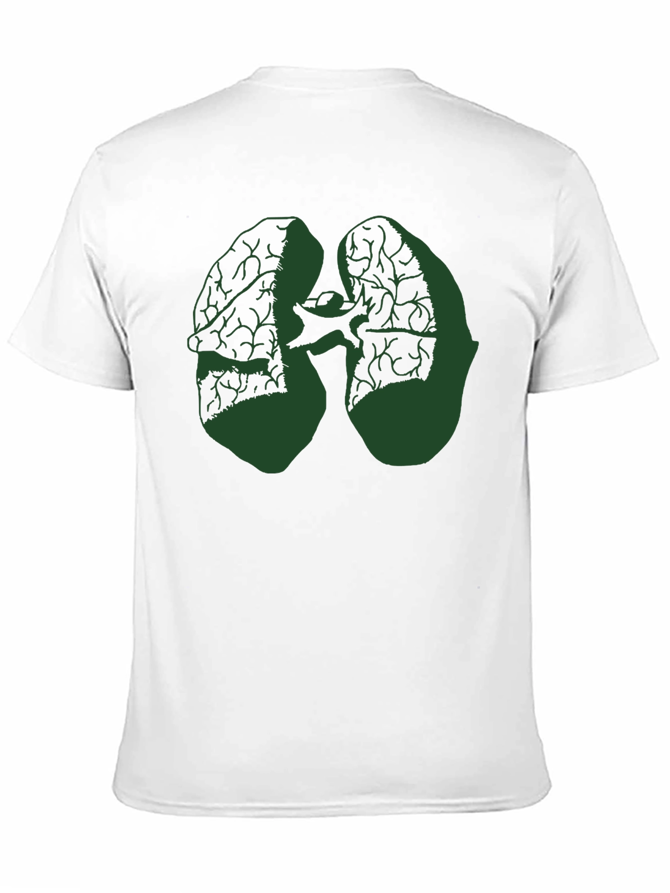 Camiseta Negra con Diseño Anatómico Verde