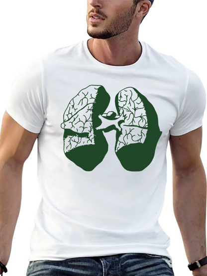 Camiseta Negra con Diseño Anatómico Verde