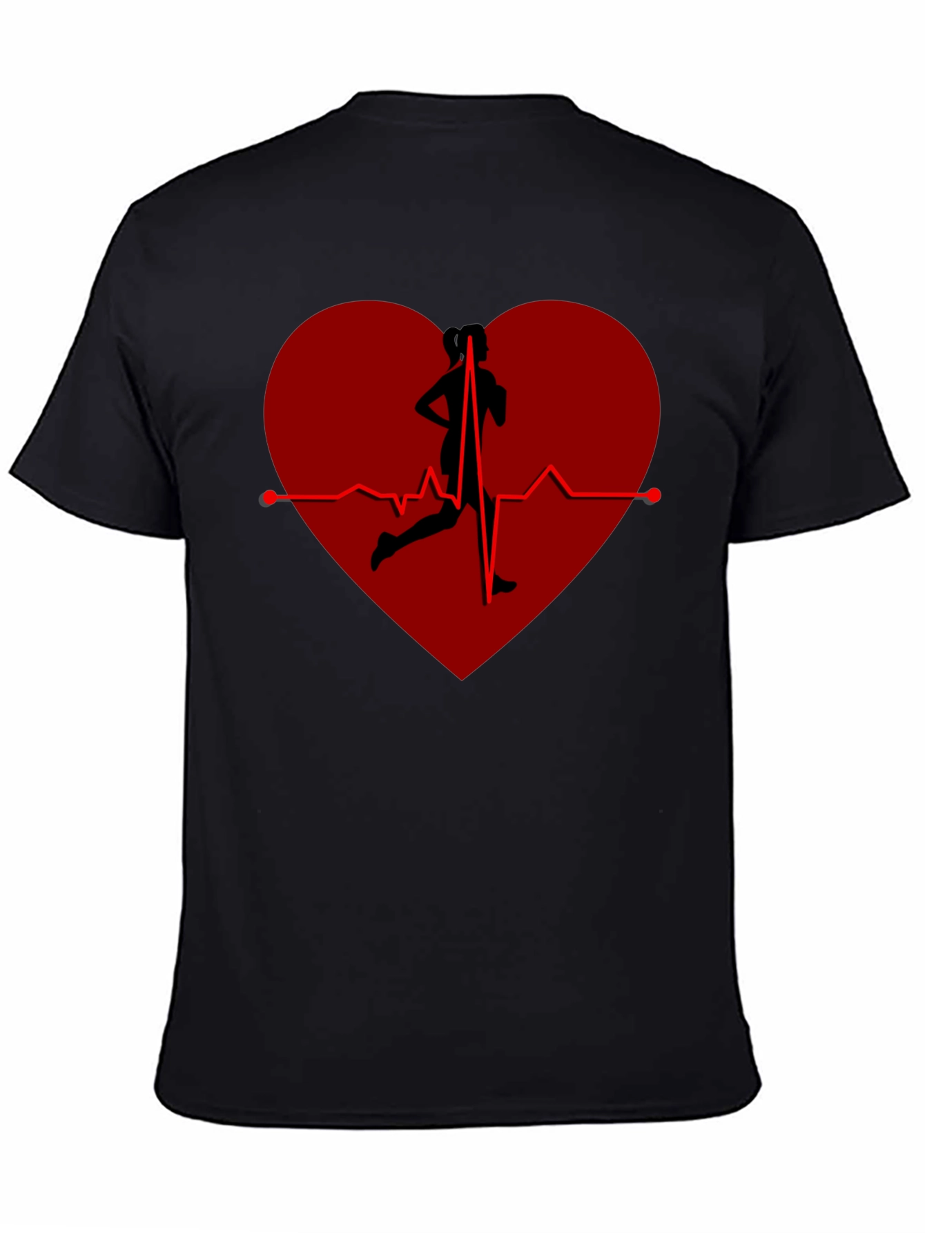 Camiseta Negra Corazón Running