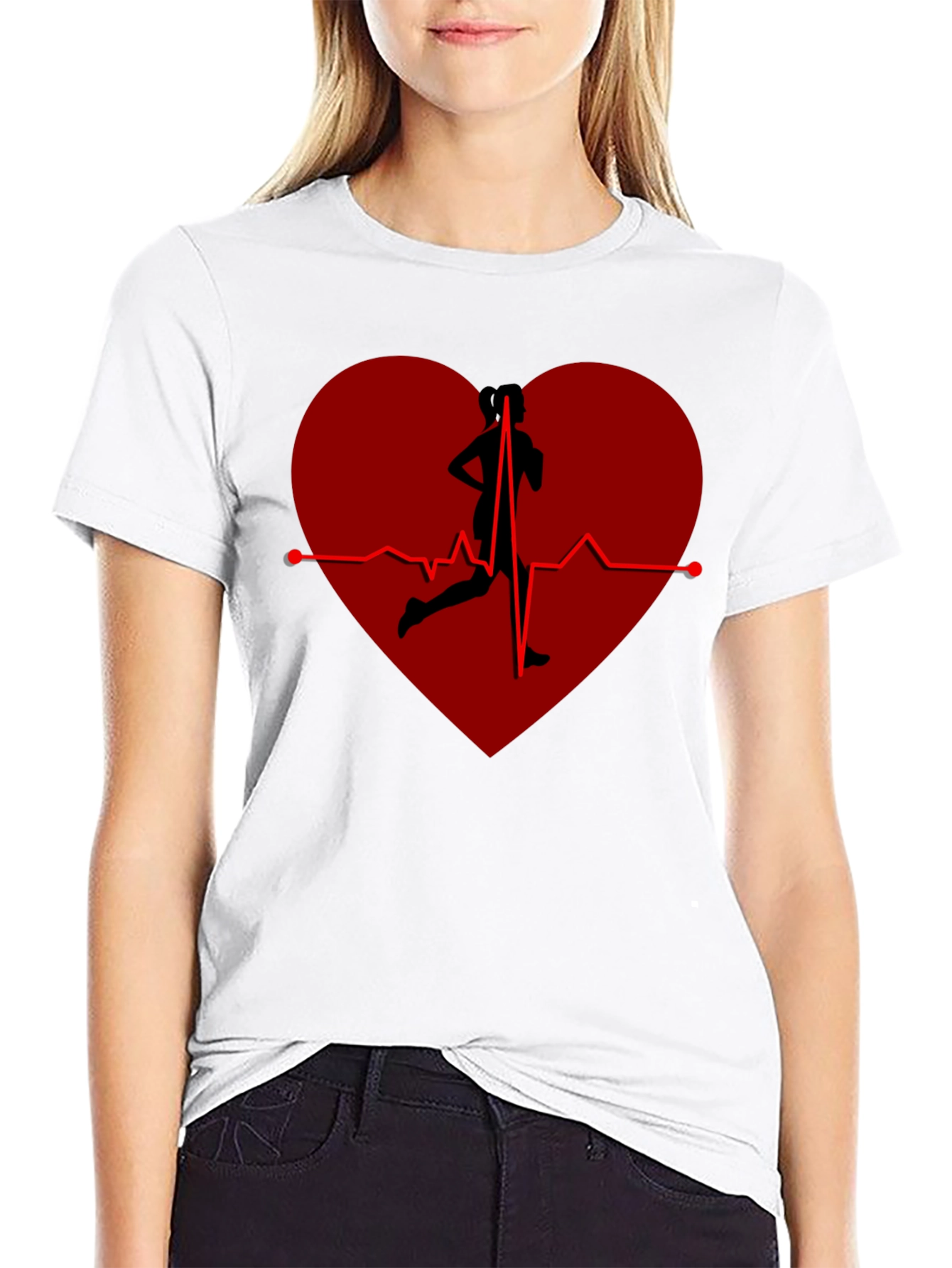Camiseta Negra Corazón Running