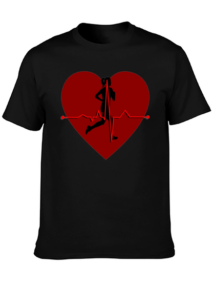 Camiseta Negra Corazón Running