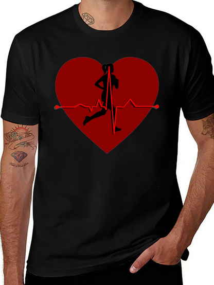 Camiseta Negra Corazón Running