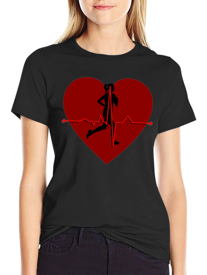 Camiseta Negra Corazón Running