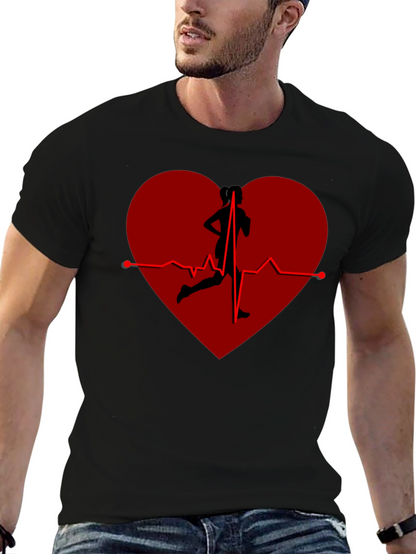 Camiseta Negra Corazón Running