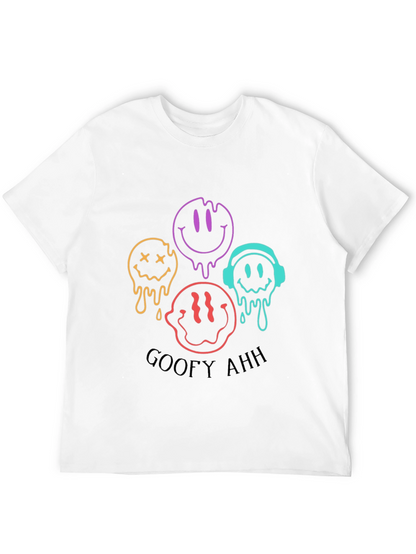 Camiseta Negra Unisex con Diseño de Caritas Derretidas Goofy