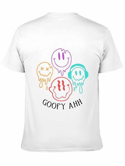 Camiseta Negra Unisex con Diseño de Caritas Derretidas Goofy