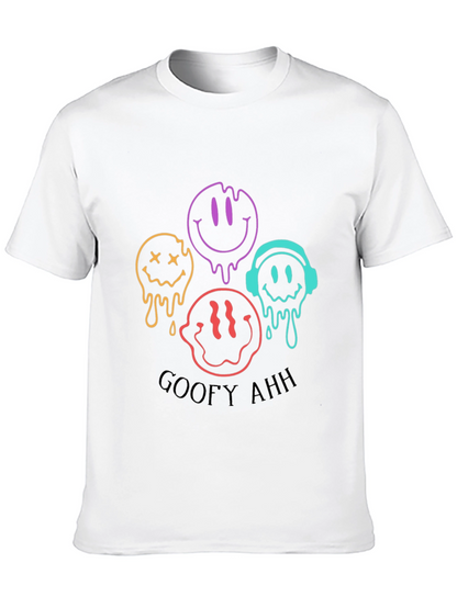 Camiseta Negra Unisex con Diseño de Caritas Derretidas Goofy