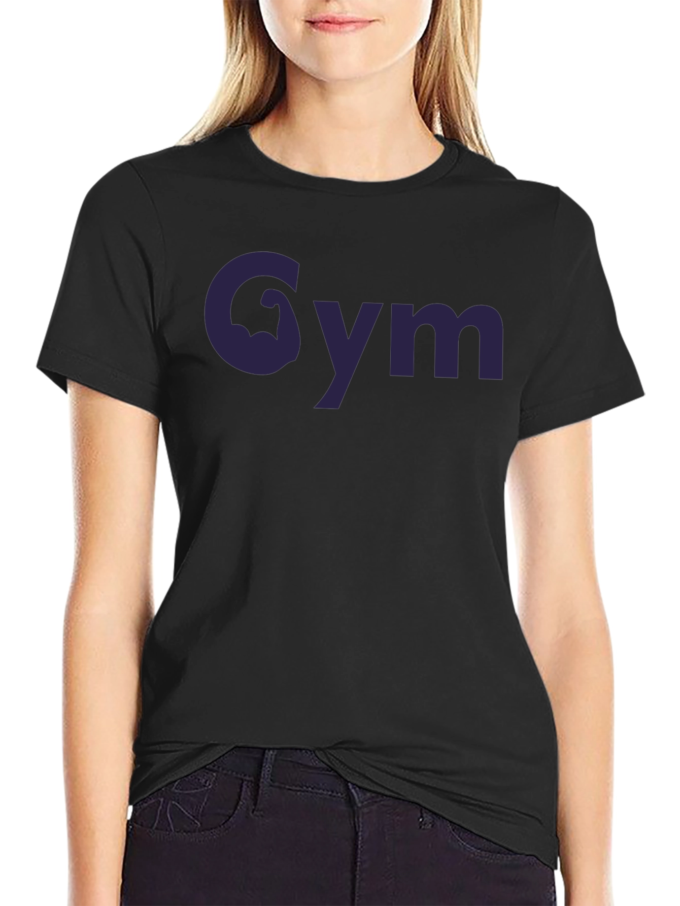 Camiseta Negra Gym con Diseño Musculoso