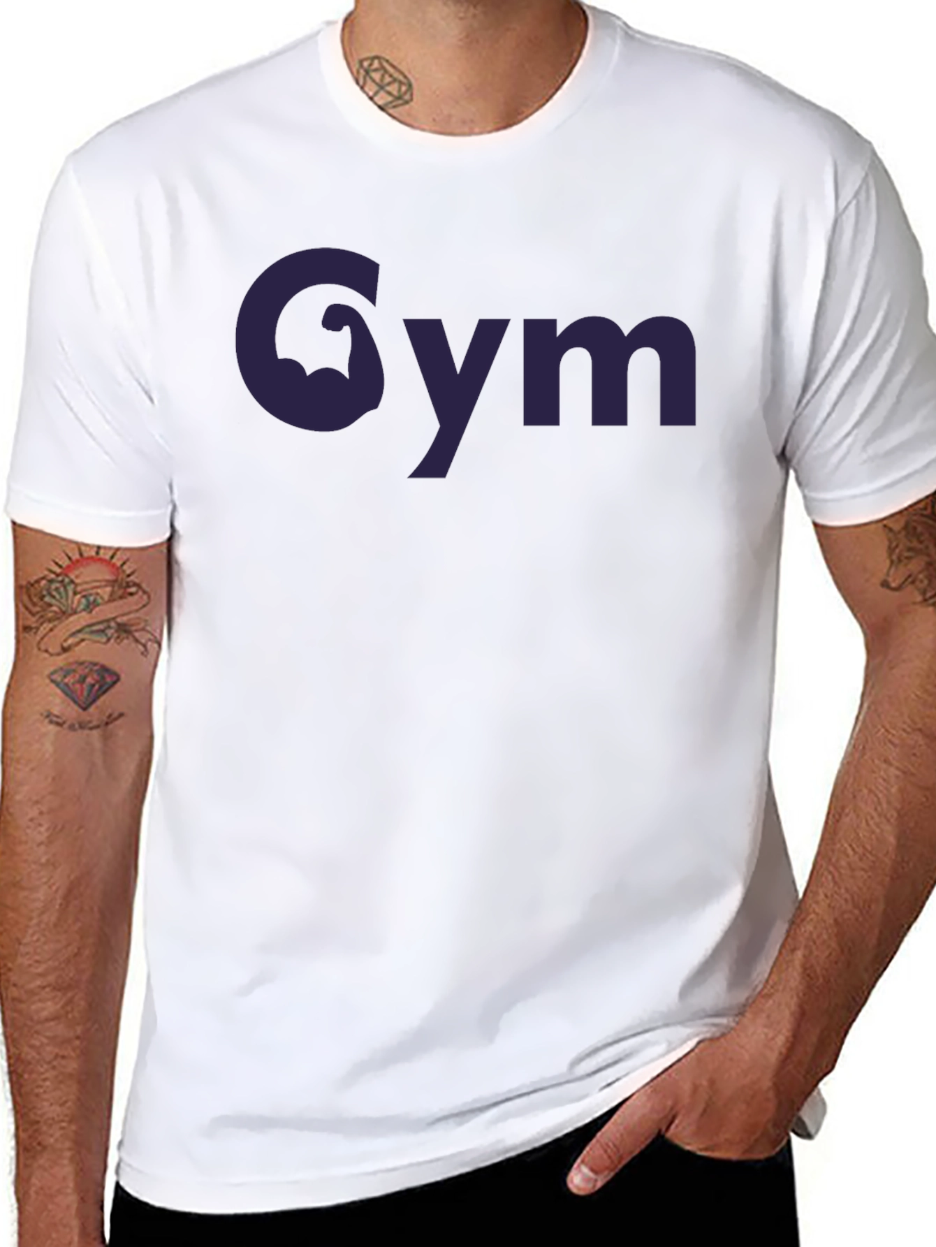 Camiseta Negra Gym con Diseño Musculoso