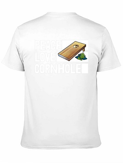 Camiseta Negra Peace Love Cornhole