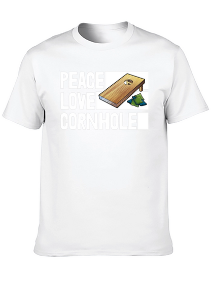 Camiseta Negra Peace Love Cornhole