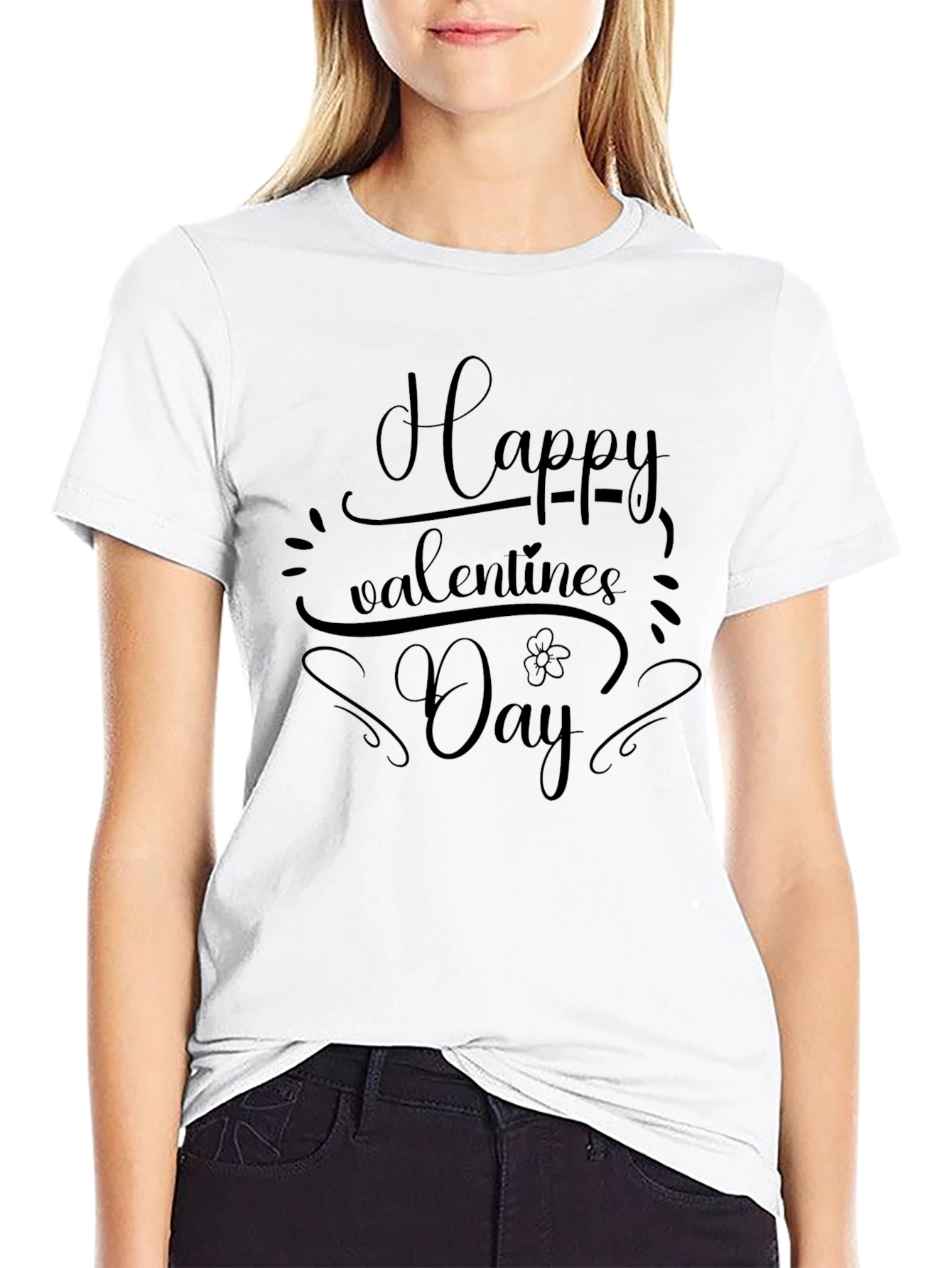 Camiseta Negra Feliz Día de San Valentín
