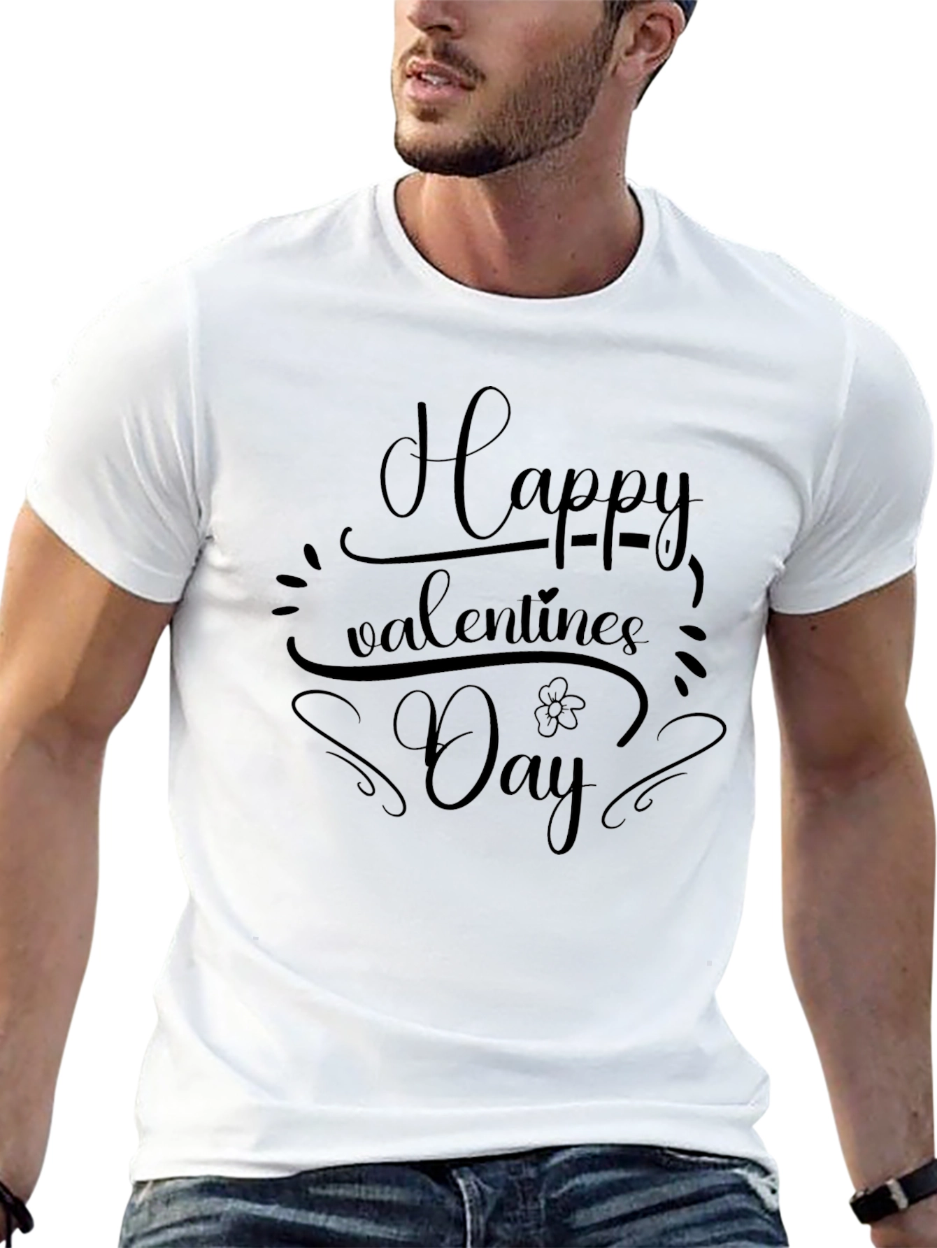 Camiseta Negra Feliz Día de San Valentín