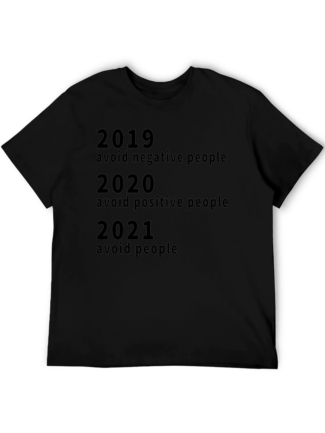 Camiseta Negra Humor Pandemia Años Evitar Gente