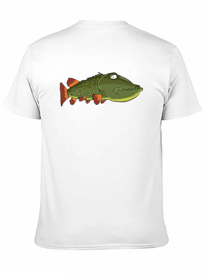 Camiseta Negra con Diseño de Pez de Dibujos Animados