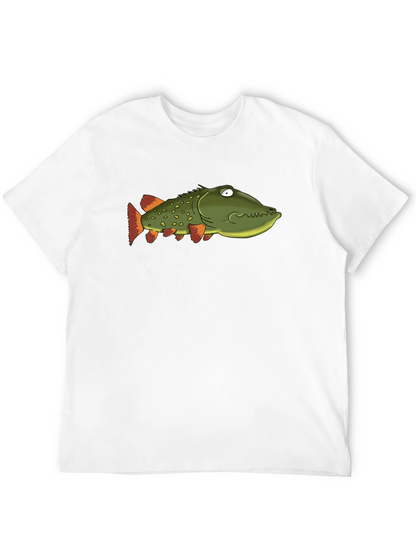 Camiseta Negra con Diseño de Pez de Dibujos Animados