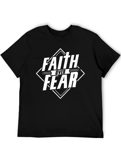 Camiseta Negra: Fe Sobre Miedo