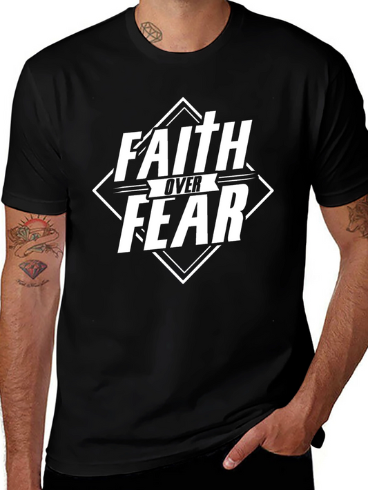 Camiseta Negra: Fe Sobre Miedo