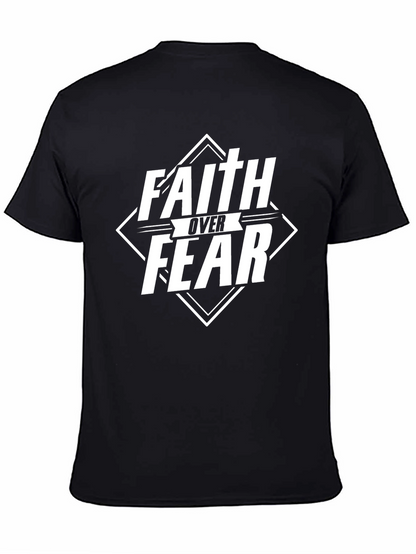 Camiseta Negra: Fe Sobre Miedo