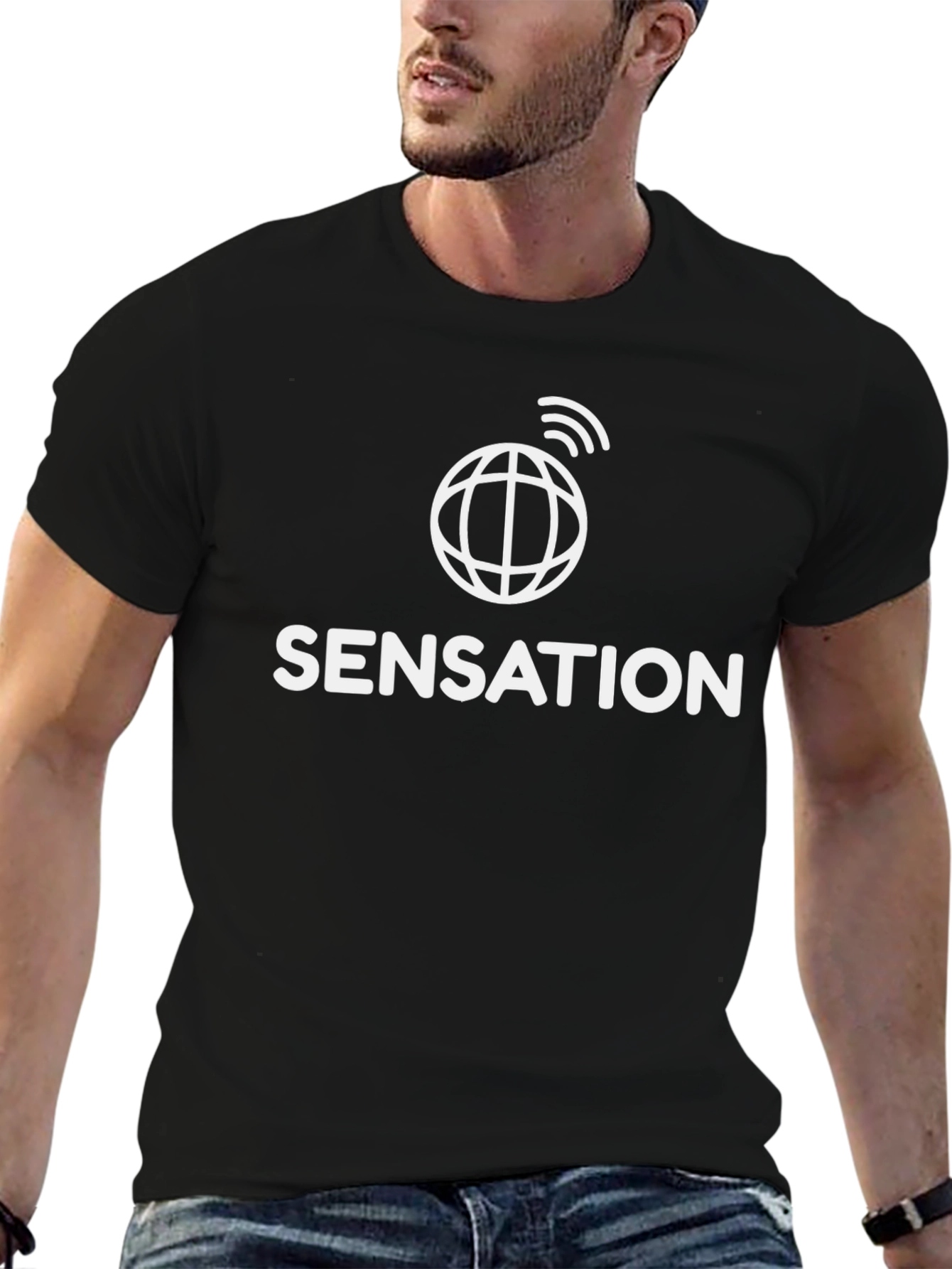 Camiseta Negra Sensation - Diseño Único