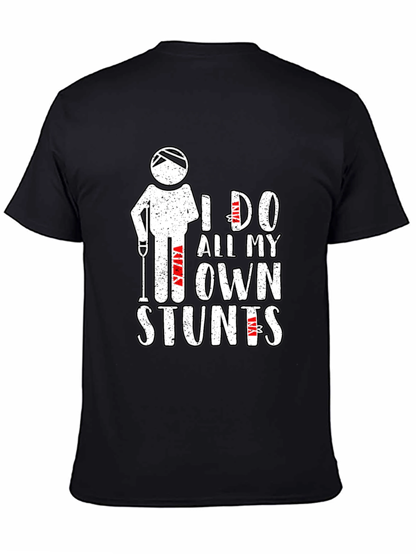 Camiseta Negra Humorístico Yo Hago Mis Propias Acrobacias