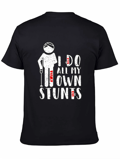 Camiseta Negra Humorístico Yo Hago Mis Propias Acrobacias