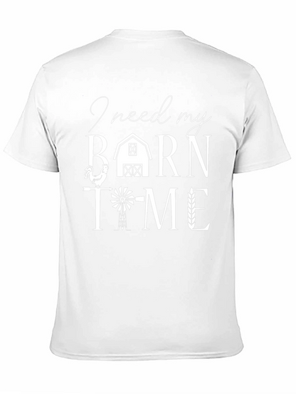 Camiseta Negra Tiempo de Granero para Amantes del Campo