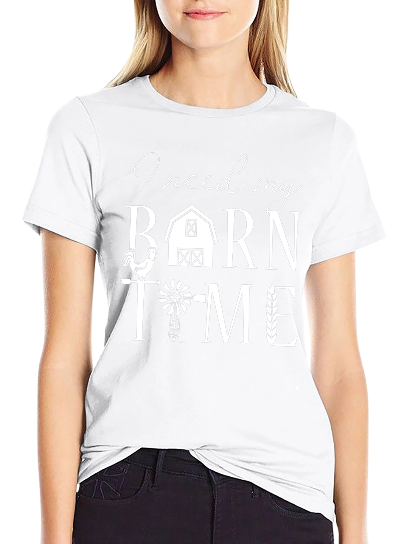 Camiseta Negra Tiempo de Granero para Amantes del Campo