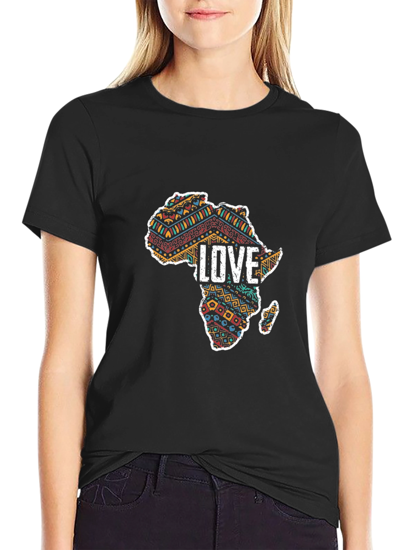 Camiseta Negra Mapa África Amor
