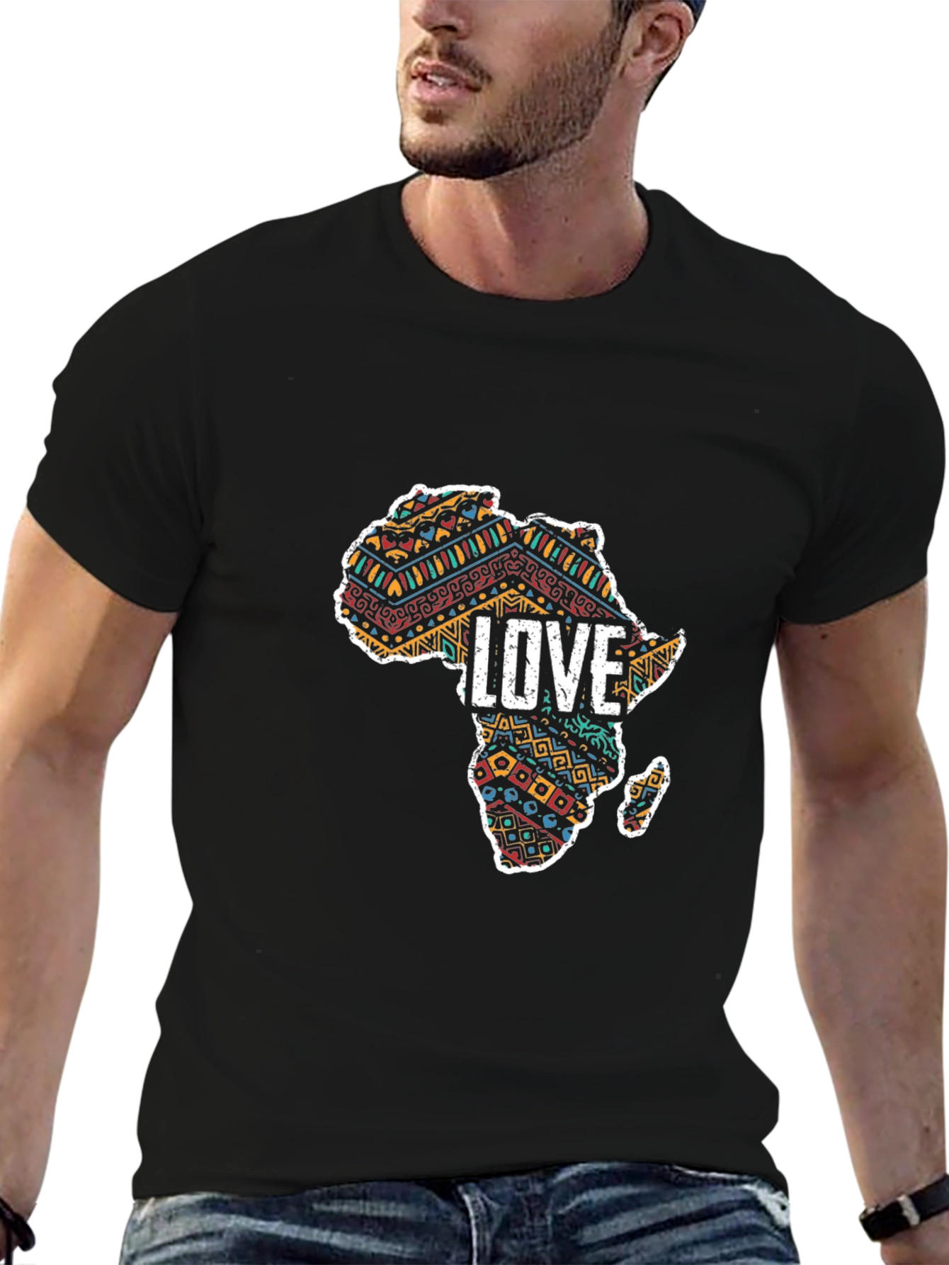Camiseta Negra Mapa África Amor