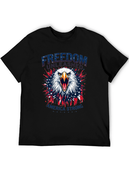 Camiseta Negra: Libertad y Fuerza Americana