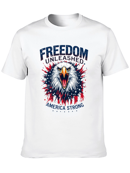 Camiseta Negra: Libertad y Fuerza Americana