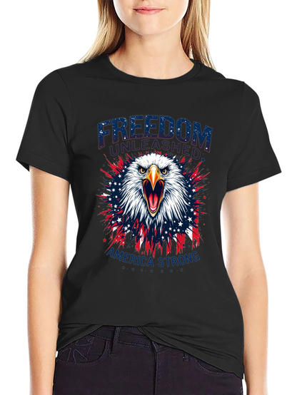 Camiseta Negra: Libertad y Fuerza Americana