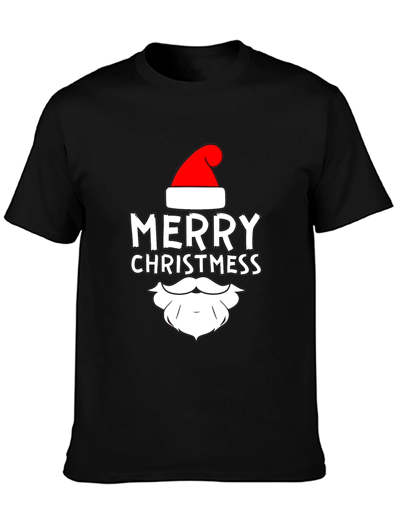 Camiseta Negra Navideña Merry Christmas para Hombre