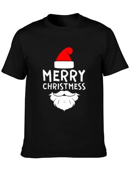 Camiseta Negra Navideña Merry Christmas para Hombre