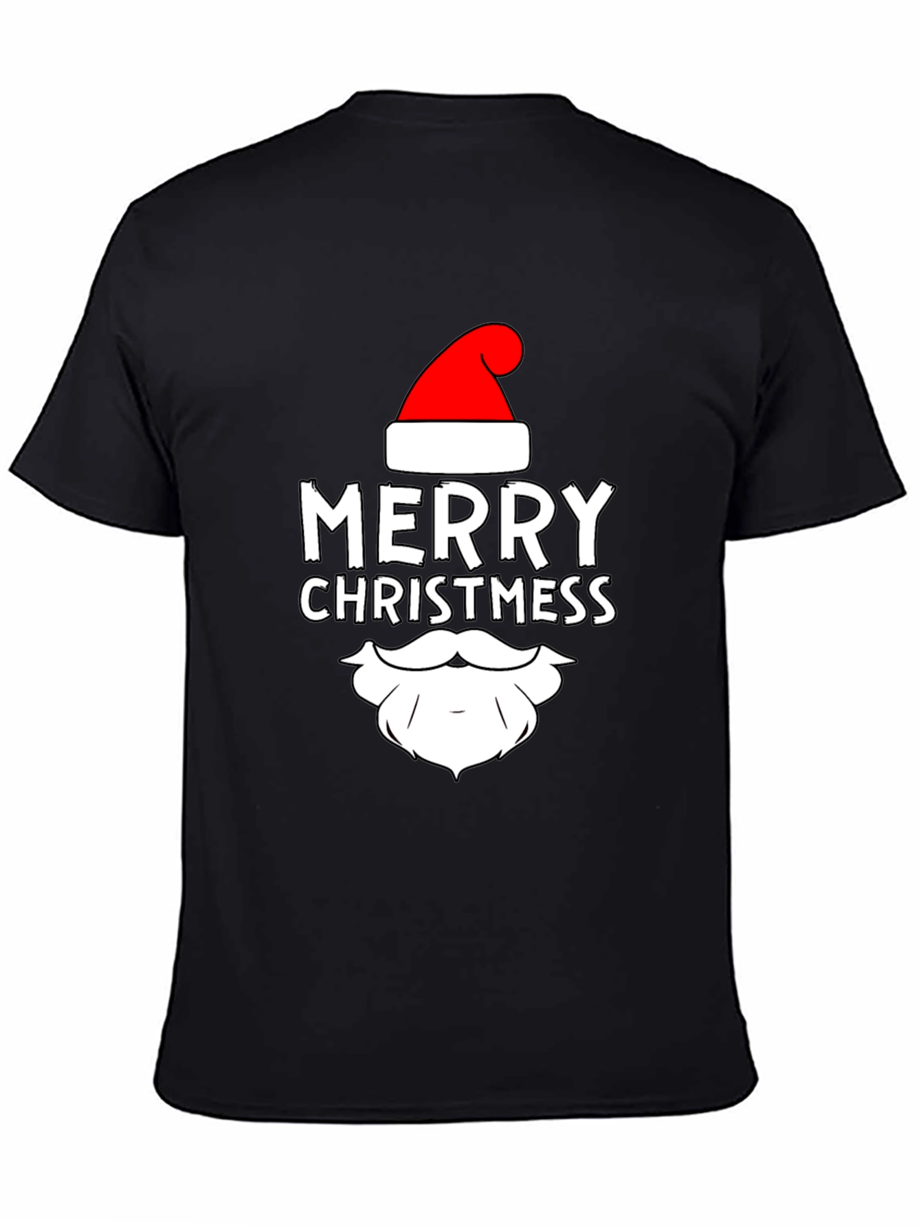 Camiseta Negra Navideña Merry Christmas para Hombre