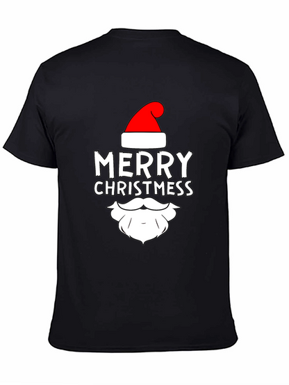 Camiseta Negra Navideña Merry Christmas para Hombre