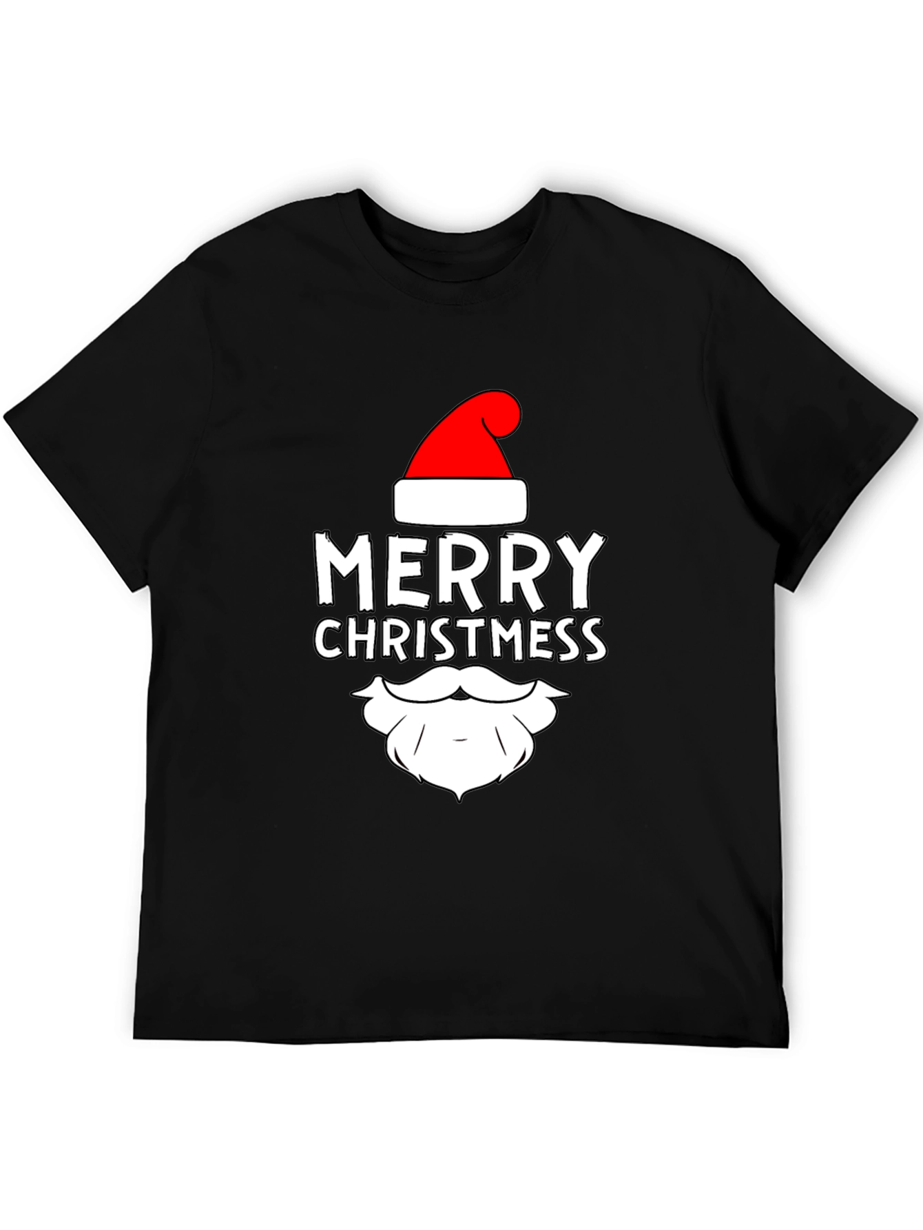 Camiseta Negra Navideña Merry Christmas para Hombre