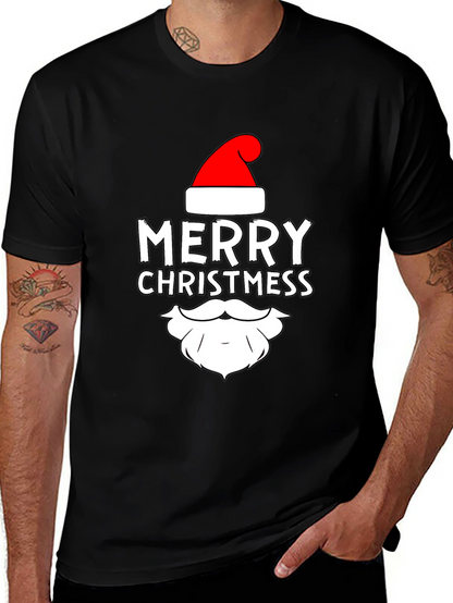 Camiseta Negra Navideña Merry Christmas para Hombre