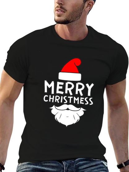 Camiseta Negra Navideña Merry Christmas para Hombre
