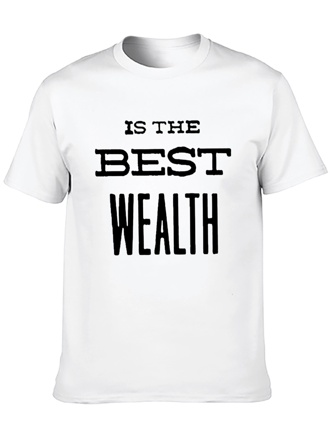 Camiseta Negra: Salud es la Mejor Riqueza