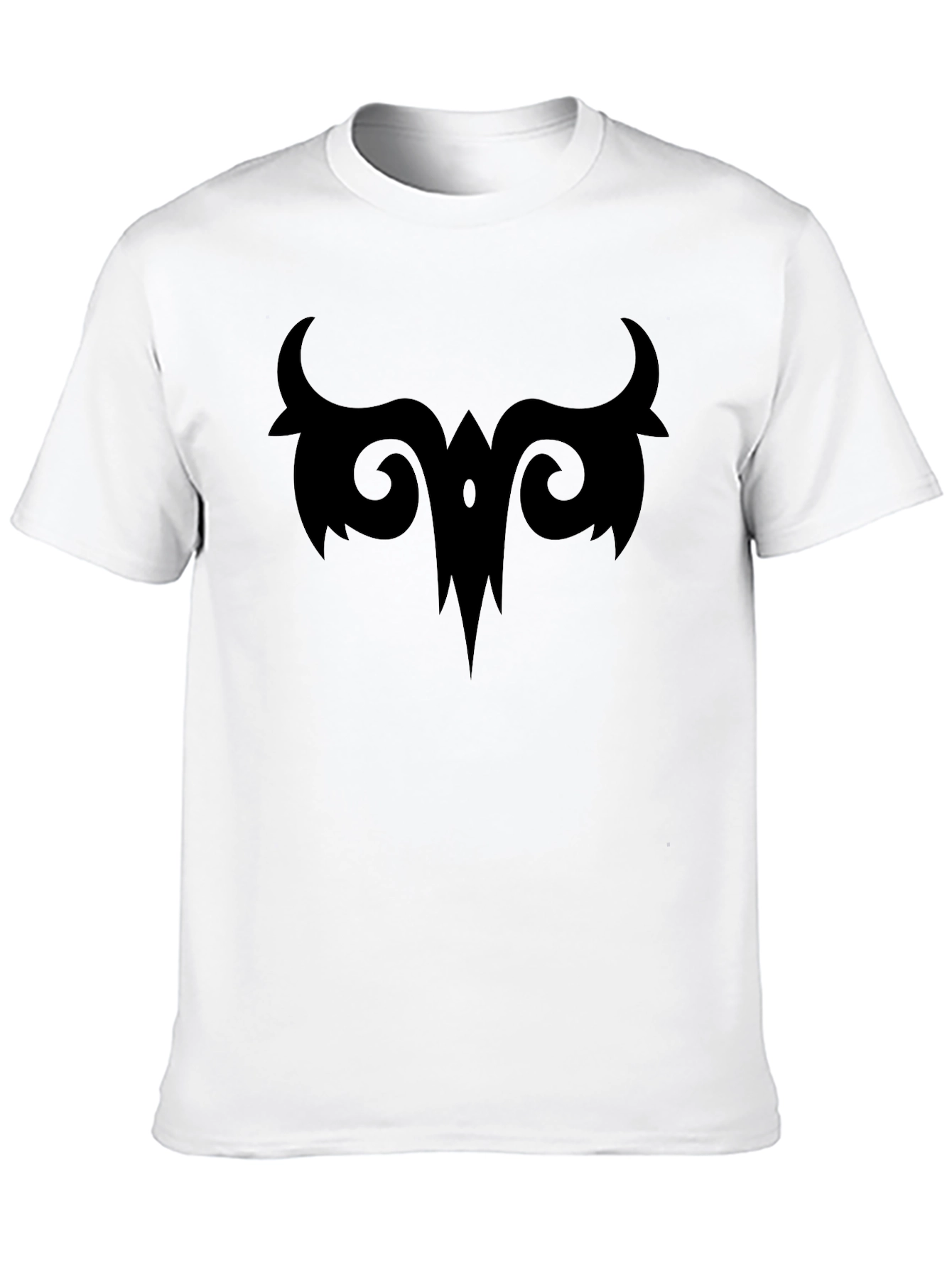 Camiseta Negra con Diseño Abstracto Tribal