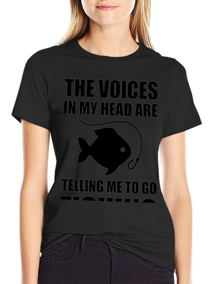 Camiseta Negra: Las Voces Me Dicen Pesca