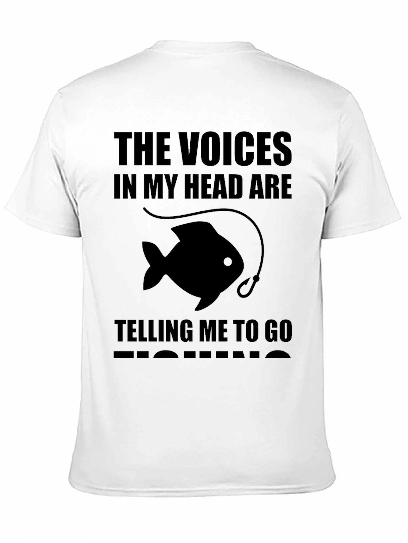 Camiseta Negra: Las Voces Me Dicen Pesca