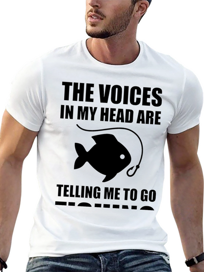 Camiseta Negra: Las Voces Me Dicen Pesca