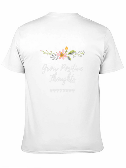 Camiseta Negra con Diseño Floral y Mensaje Positivo