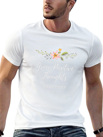 Camiseta Negra con Diseño Floral y Mensaje Positivo