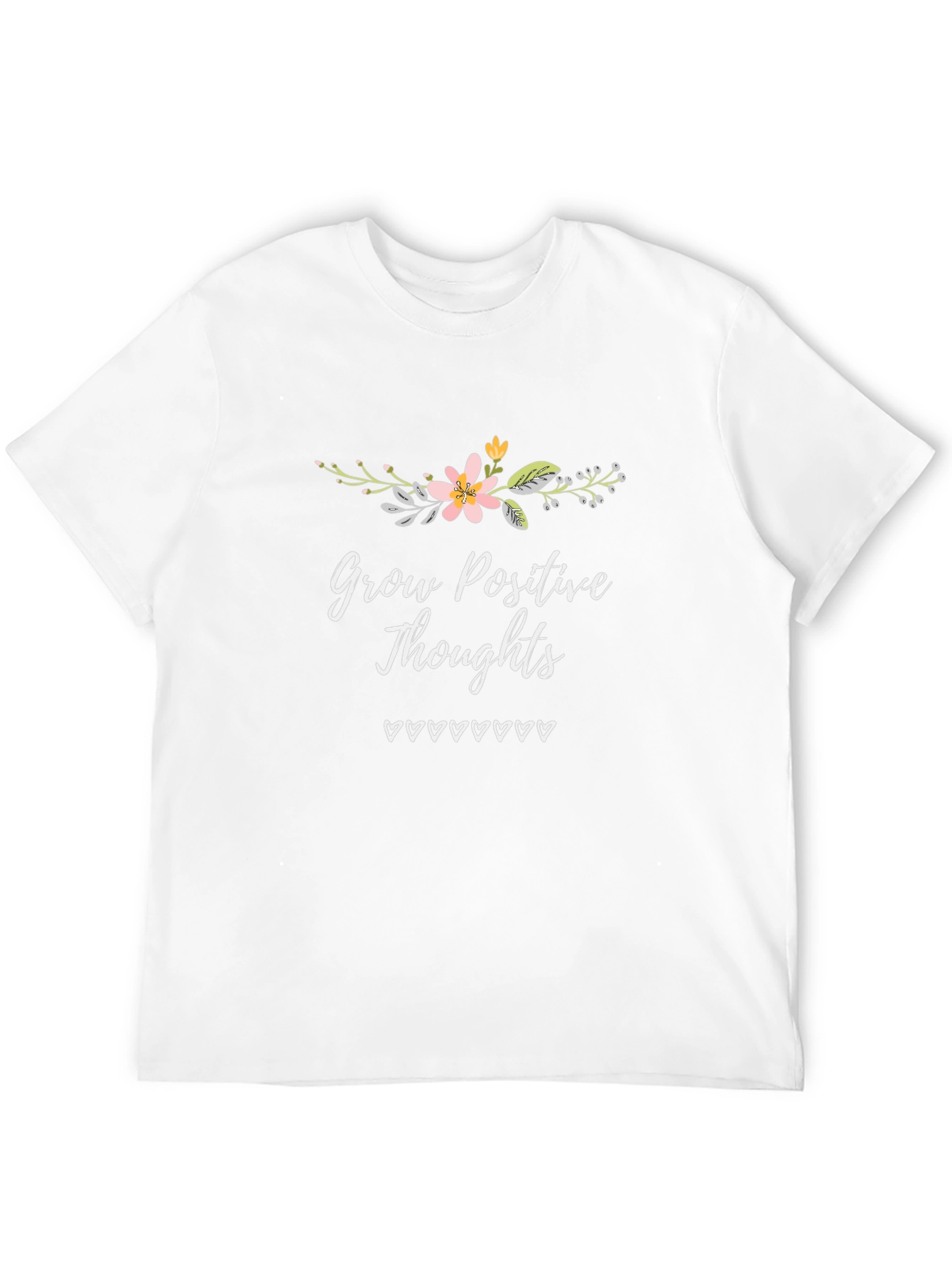 Camiseta Negra con Diseño Floral y Mensaje Positivo