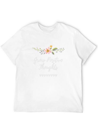 Camiseta Negra con Diseño Floral y Mensaje Positivo
