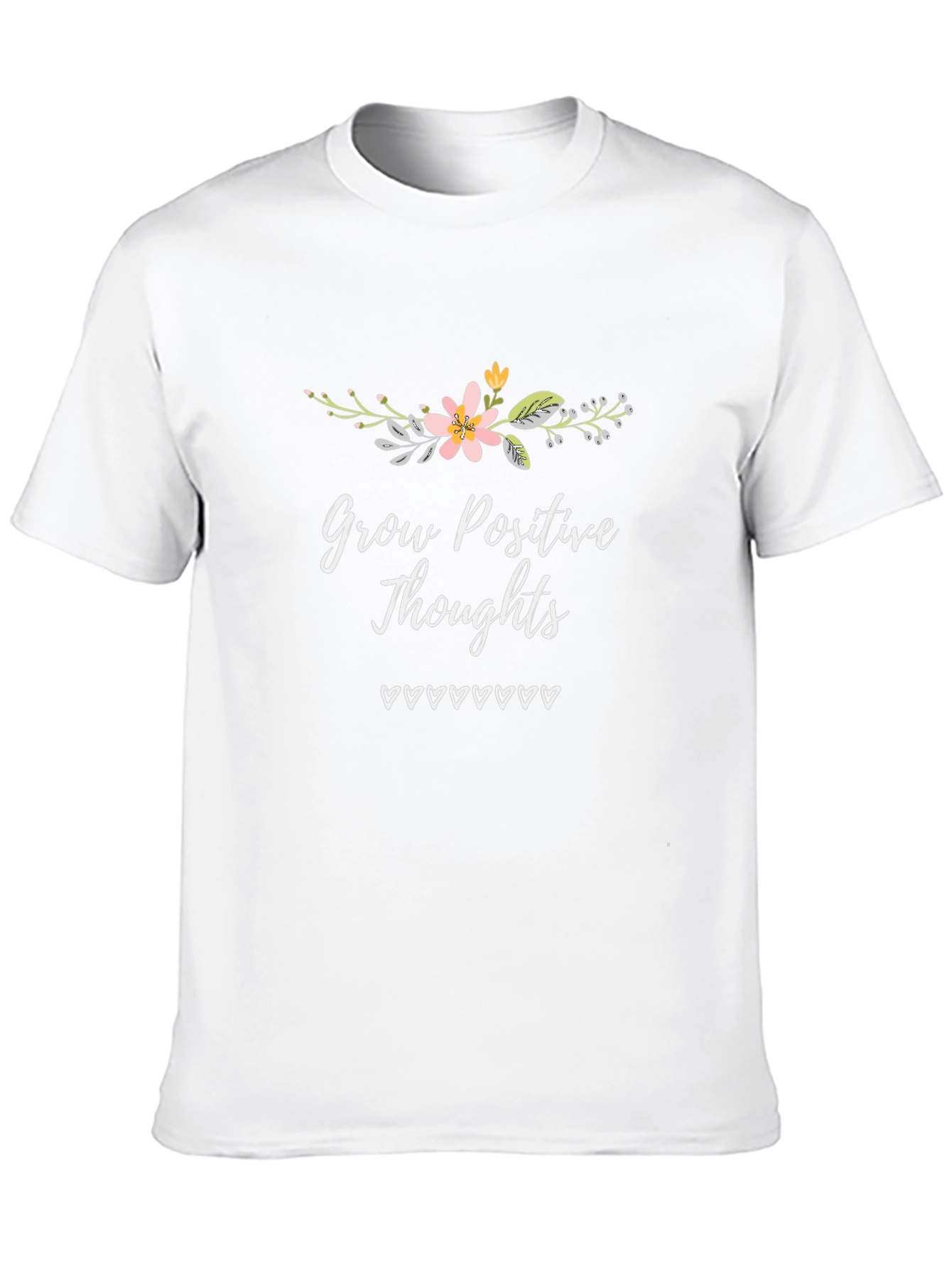 Camiseta Negra con Diseño Floral y Mensaje Positivo